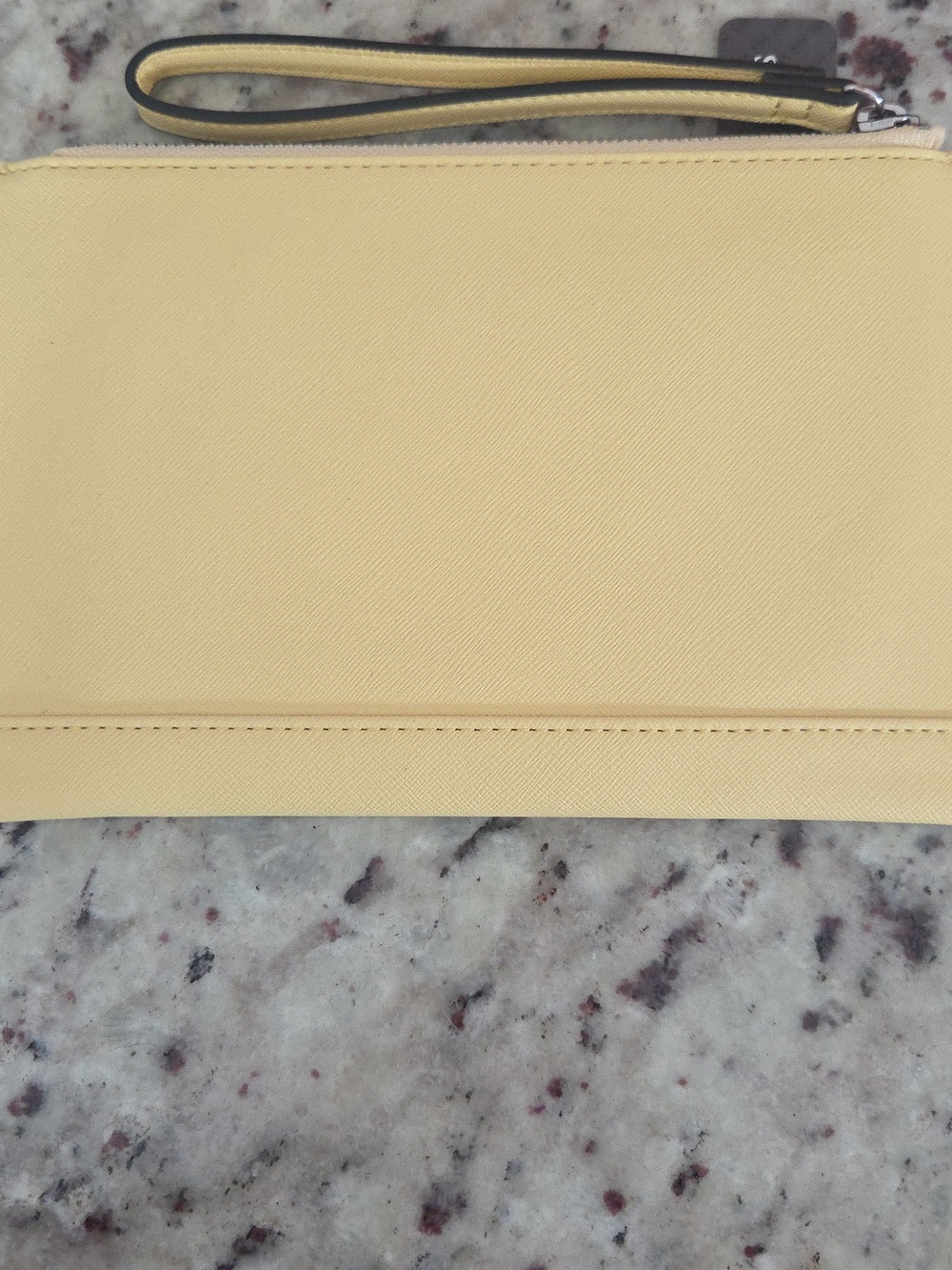 Guess Yellow Embossed Los Angeles Zip Wristlet NWT - Picture 3 of 3
